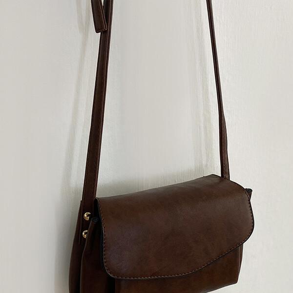 Clam mini bag (brown, black)