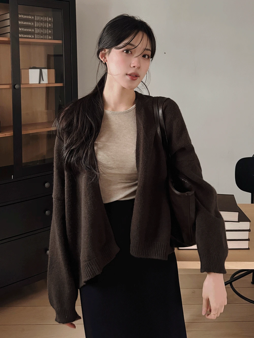 [오픈할인/숄디자인] only. 피스 볼레로 탄탄가디건 - 3 color