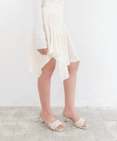 브리지 핸커치프 스커트 *크림