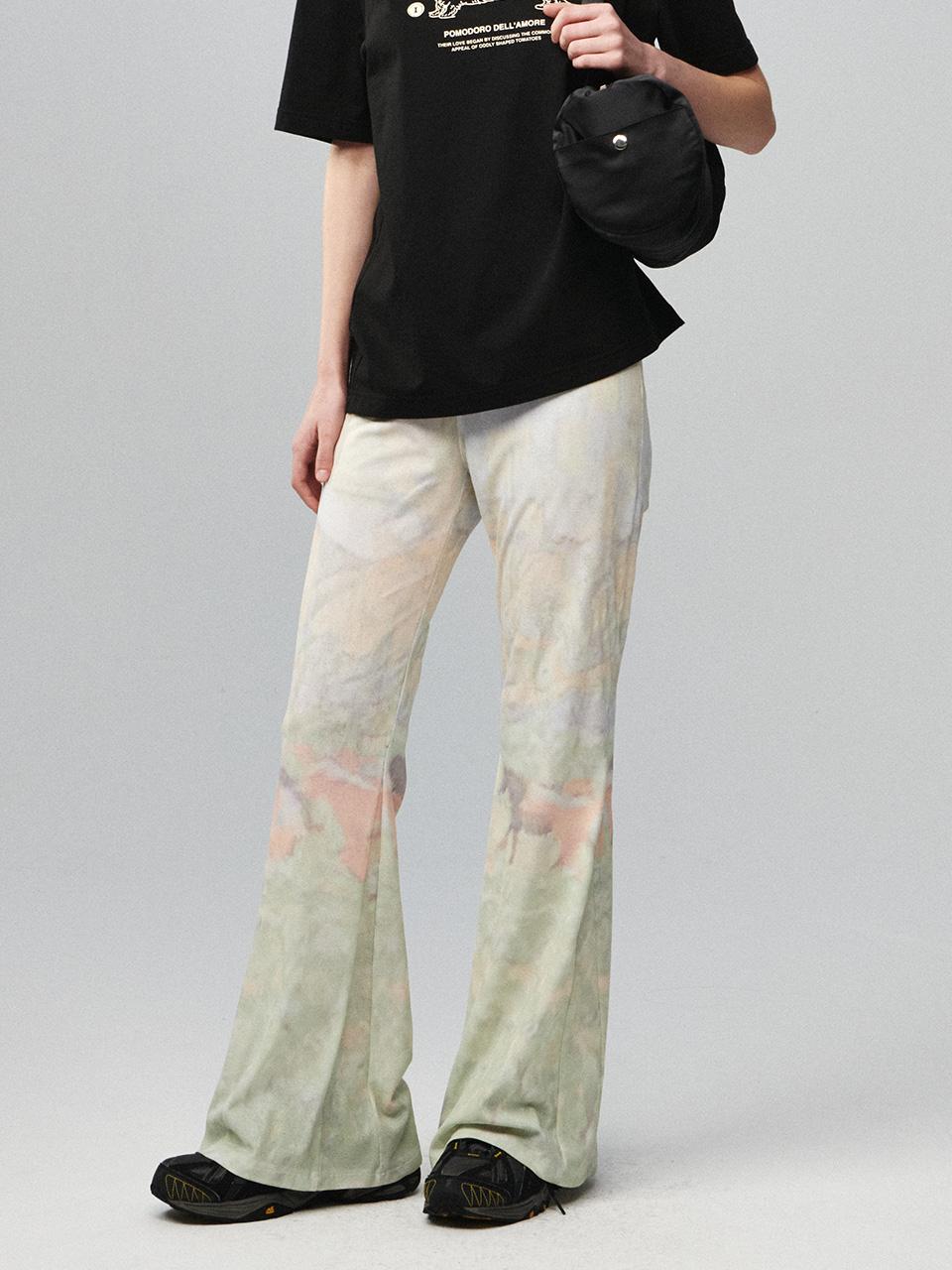 [Pre-Order 6/27] Print Flared Pants Print Green