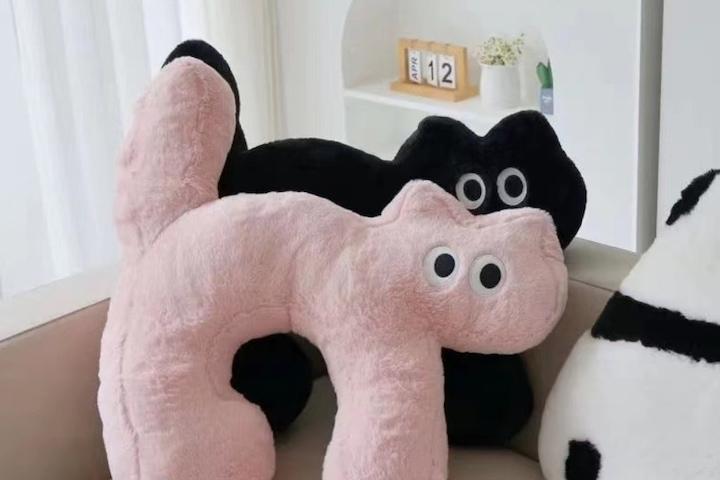 냐옹 목 쿠션 애착인형 등쿠션 소파쿠션