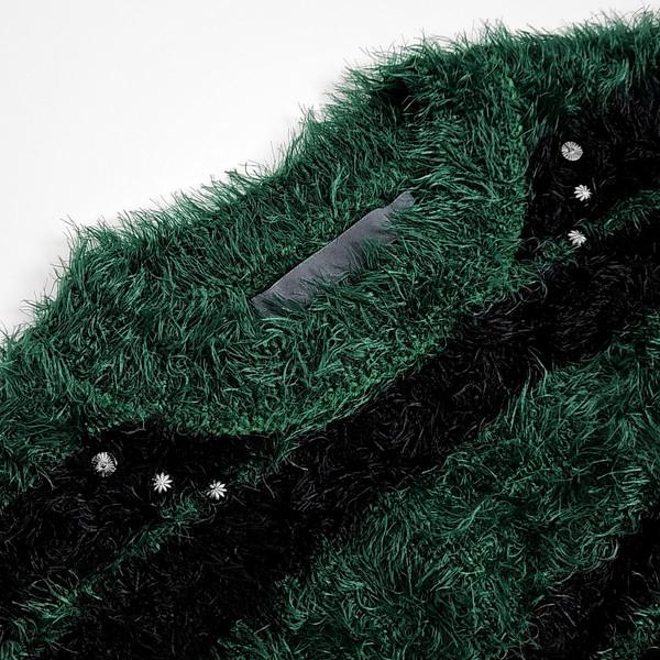 Curt musician long hair stripe knit (green)