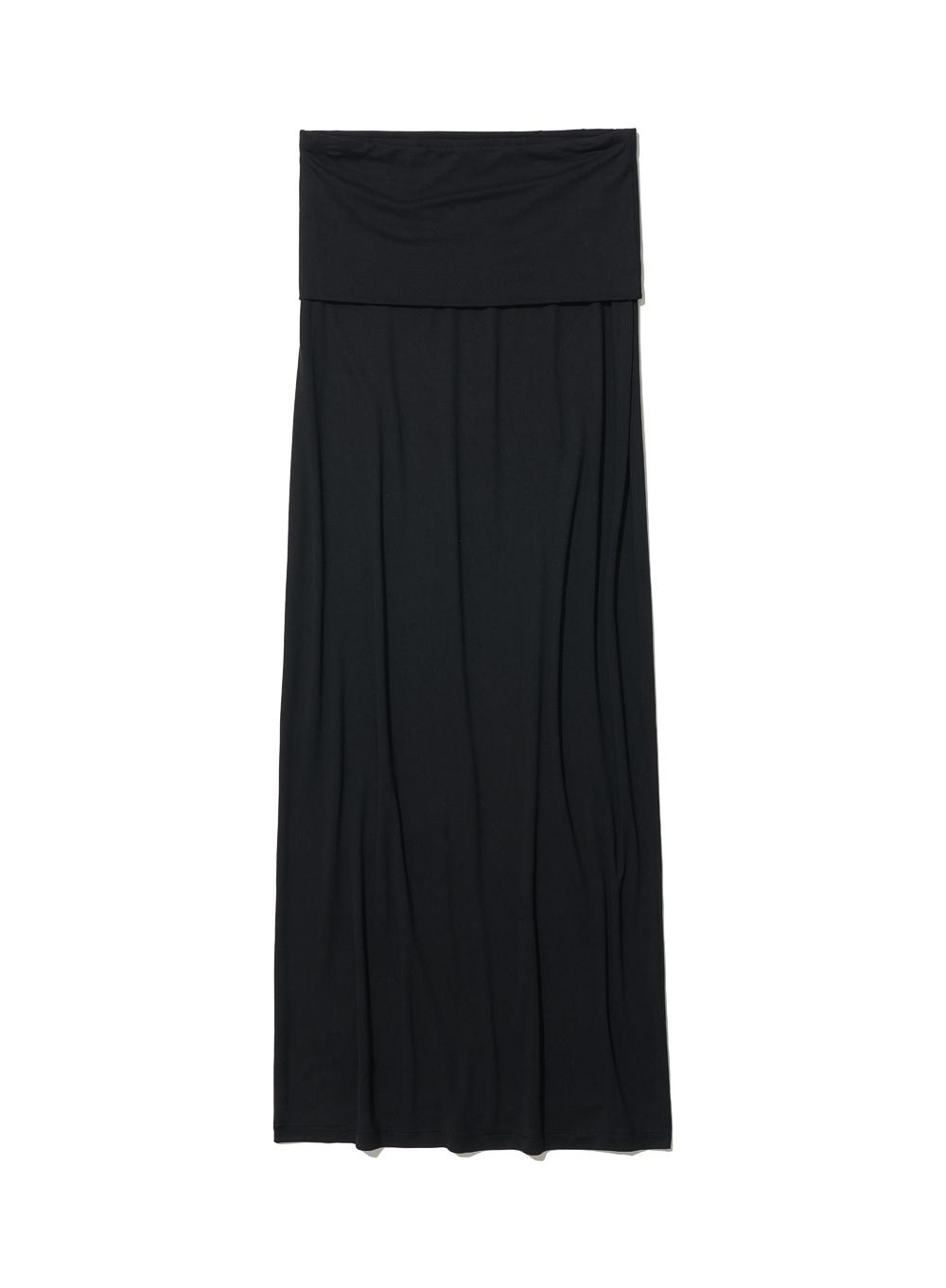 [WOMEN] PWC FOLDING WAIST JERSEY MAXI SKIRT_BLACK