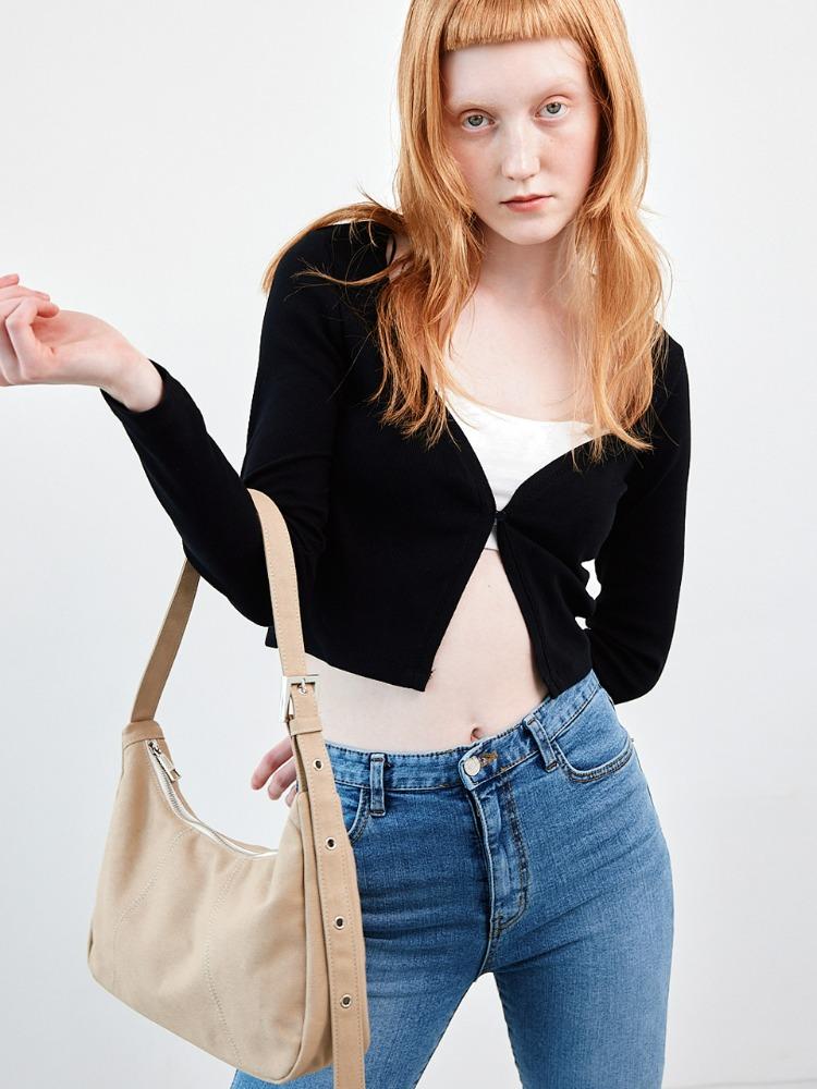 Canvas Stitch Hobo Bag (beige)