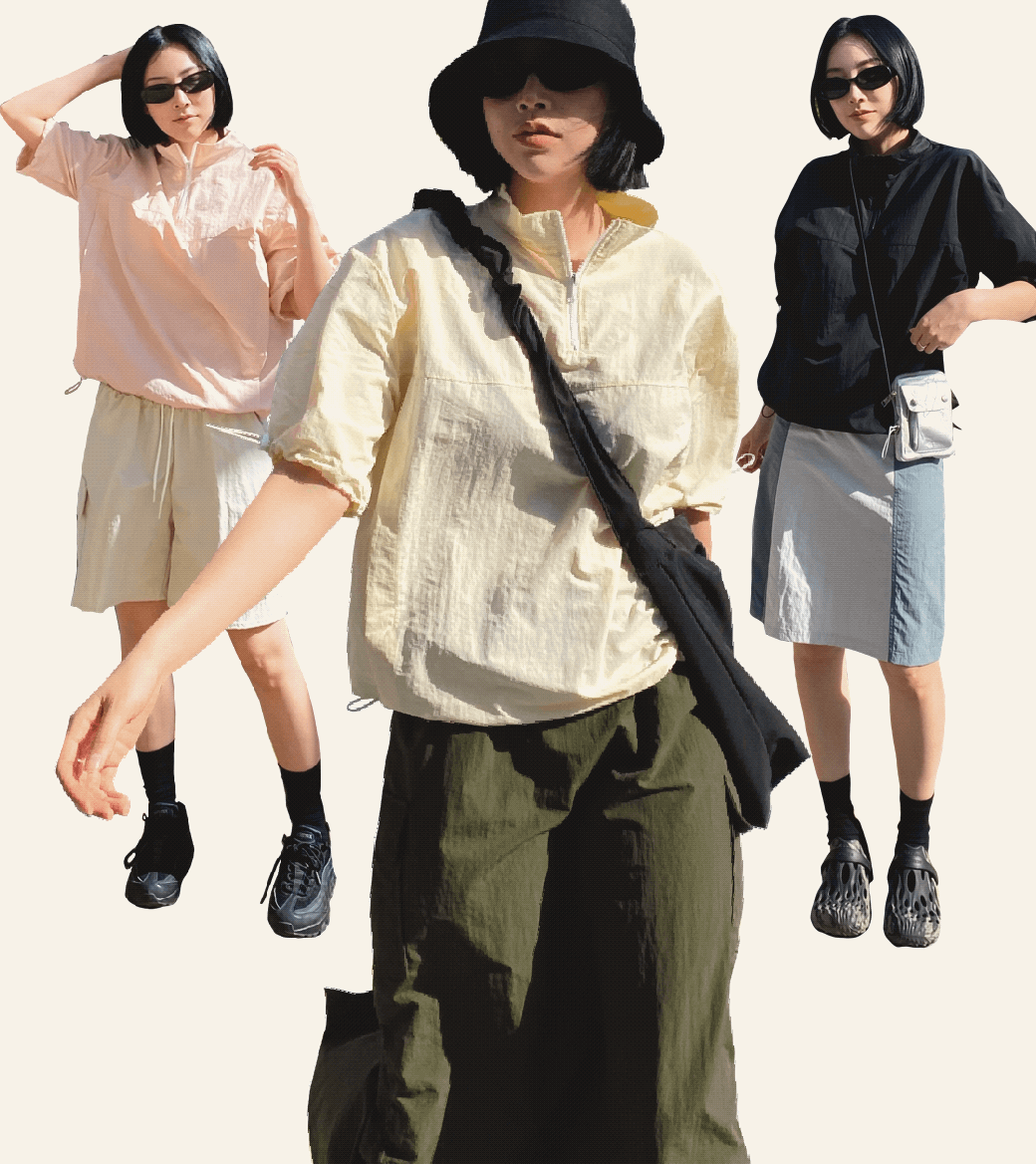 [3컬러]코비 아노락 반집업 스트링 바람막이 여름 맨투맨