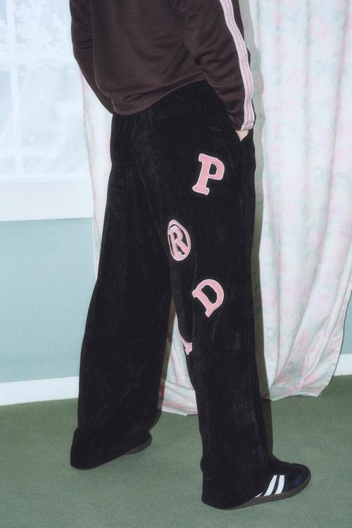 PRDA VELOUR WIDE PANTS BLACK