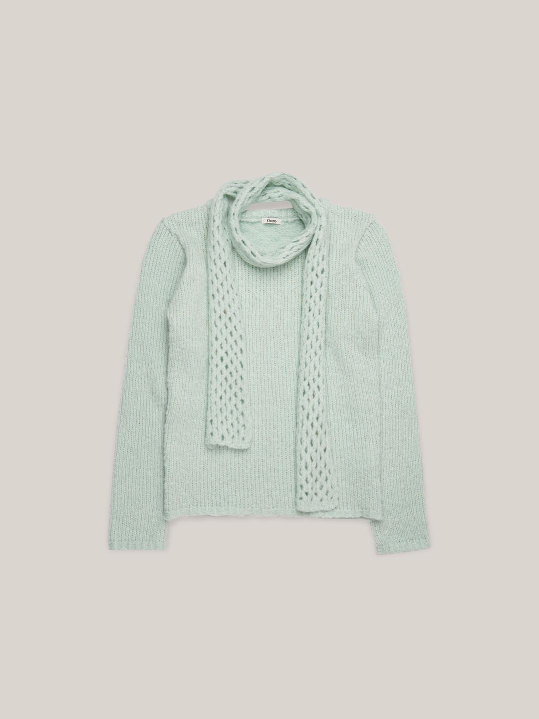 MUFFLER WOOL KNIT  [ MINT ]