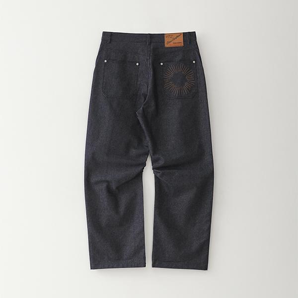 Bluesf curved denim carpenter pants