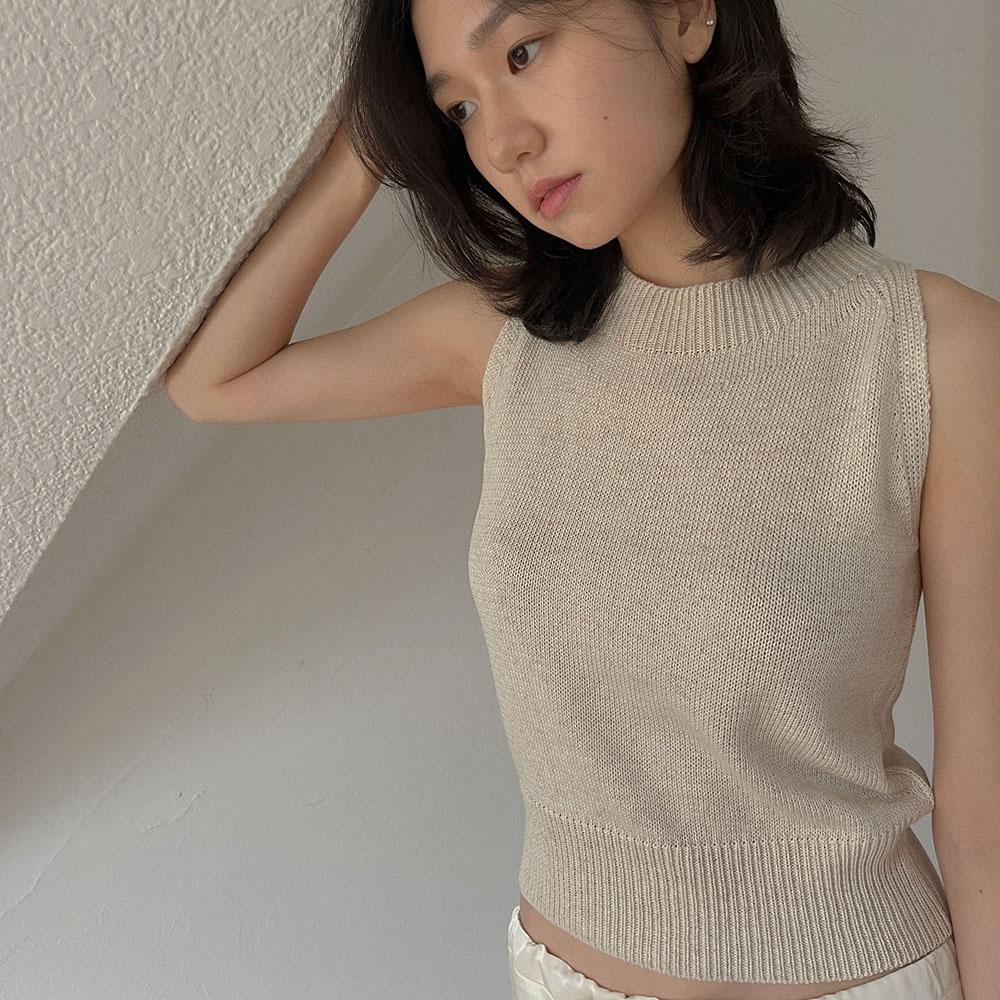 [24 SS][SALT Label] SIA HALTER NECK SLEEVELESS_BEIGE