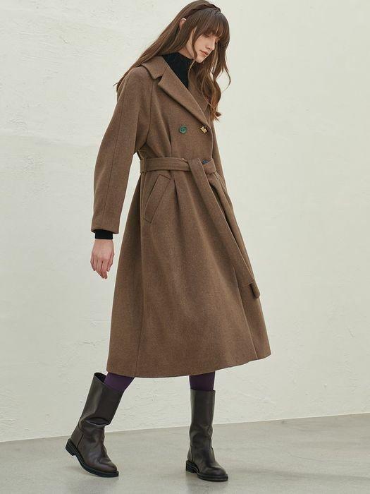 CASH DOUBLE FLARE COAT_BROWN