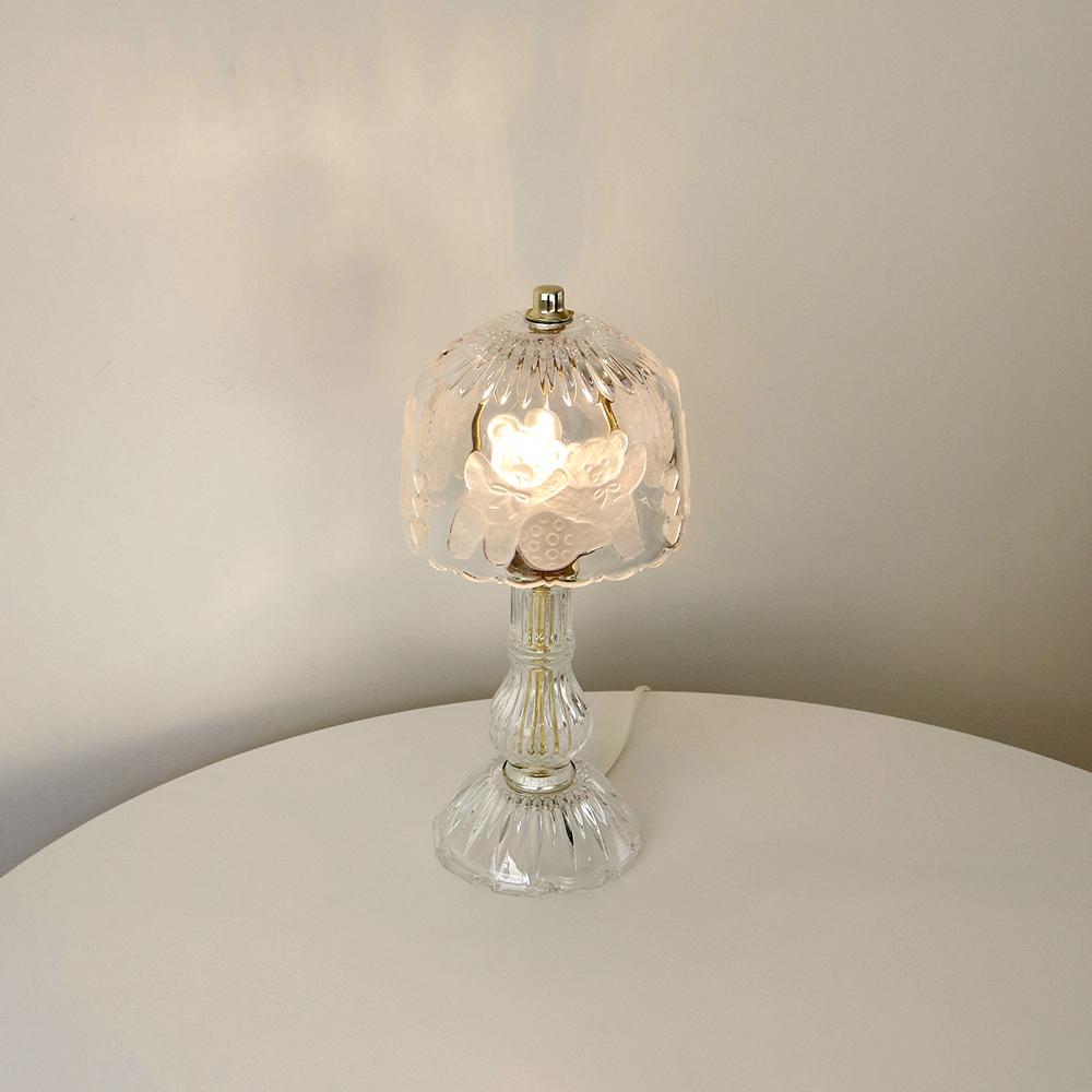 1970s W Germany Teddy Bear Crystal Table Lamp