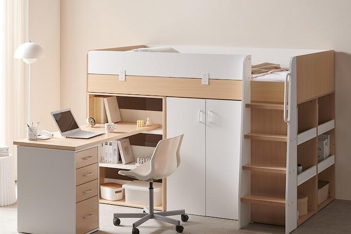 스토리쥬4 벙커침대 옷장+서랍책상형 IKST406