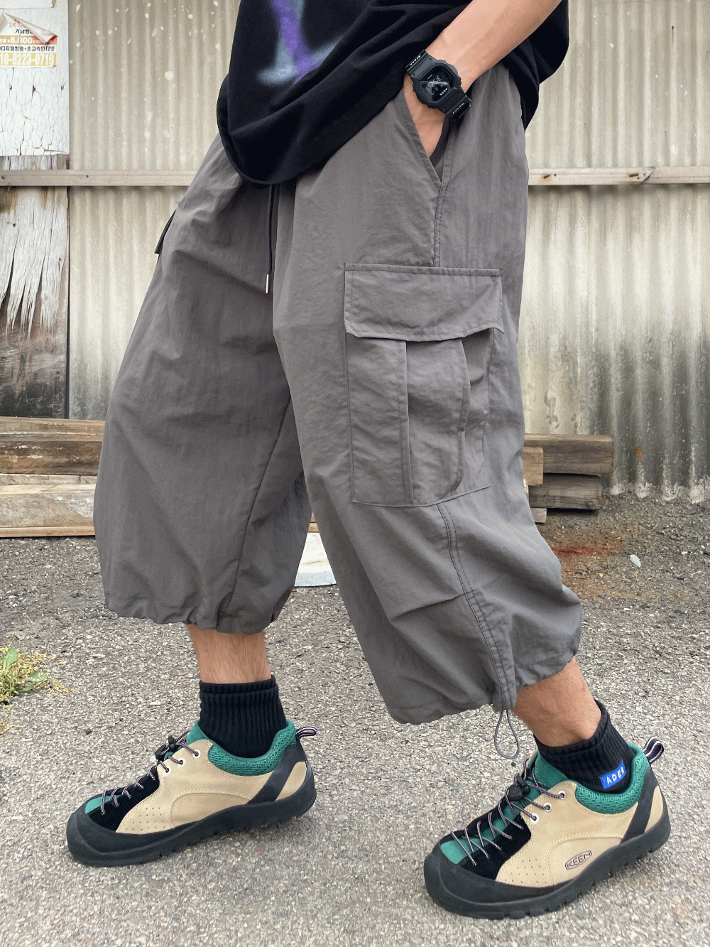 로드 나일론 카고팬츠