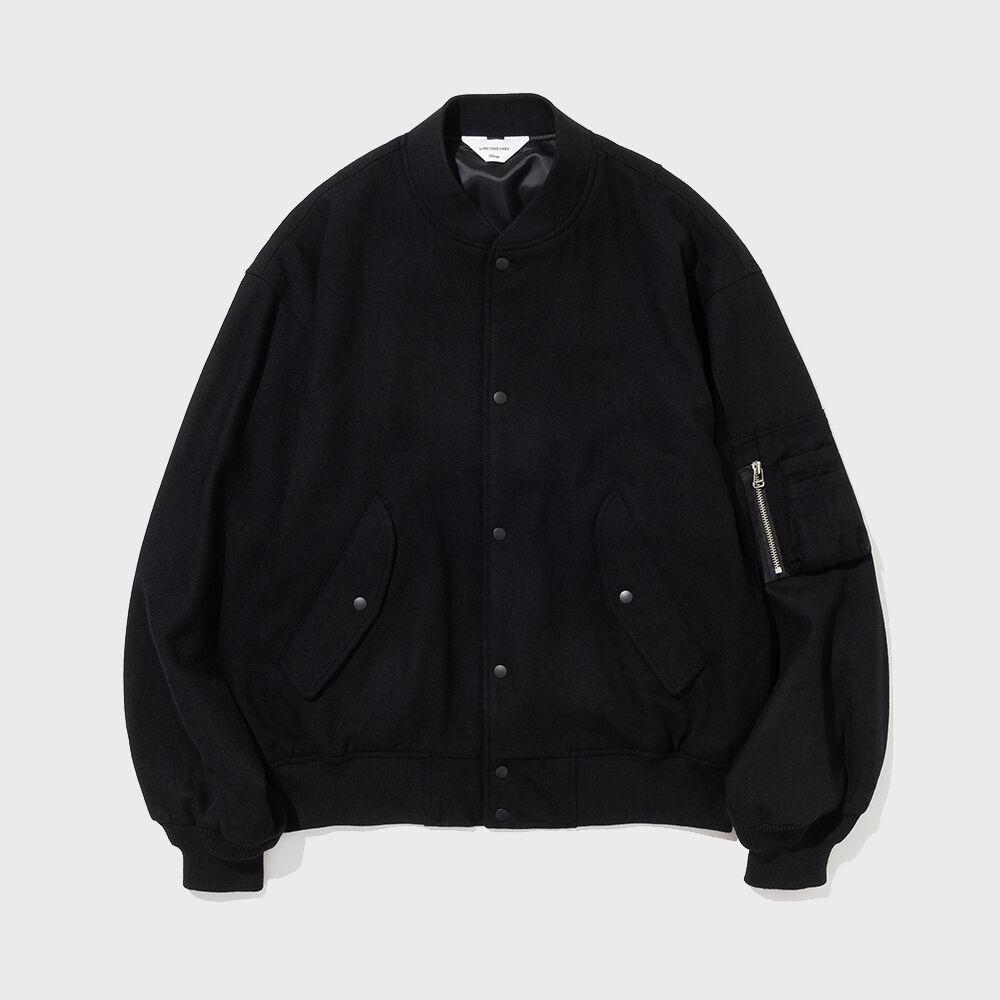 wool ma-1 blouson jacket black