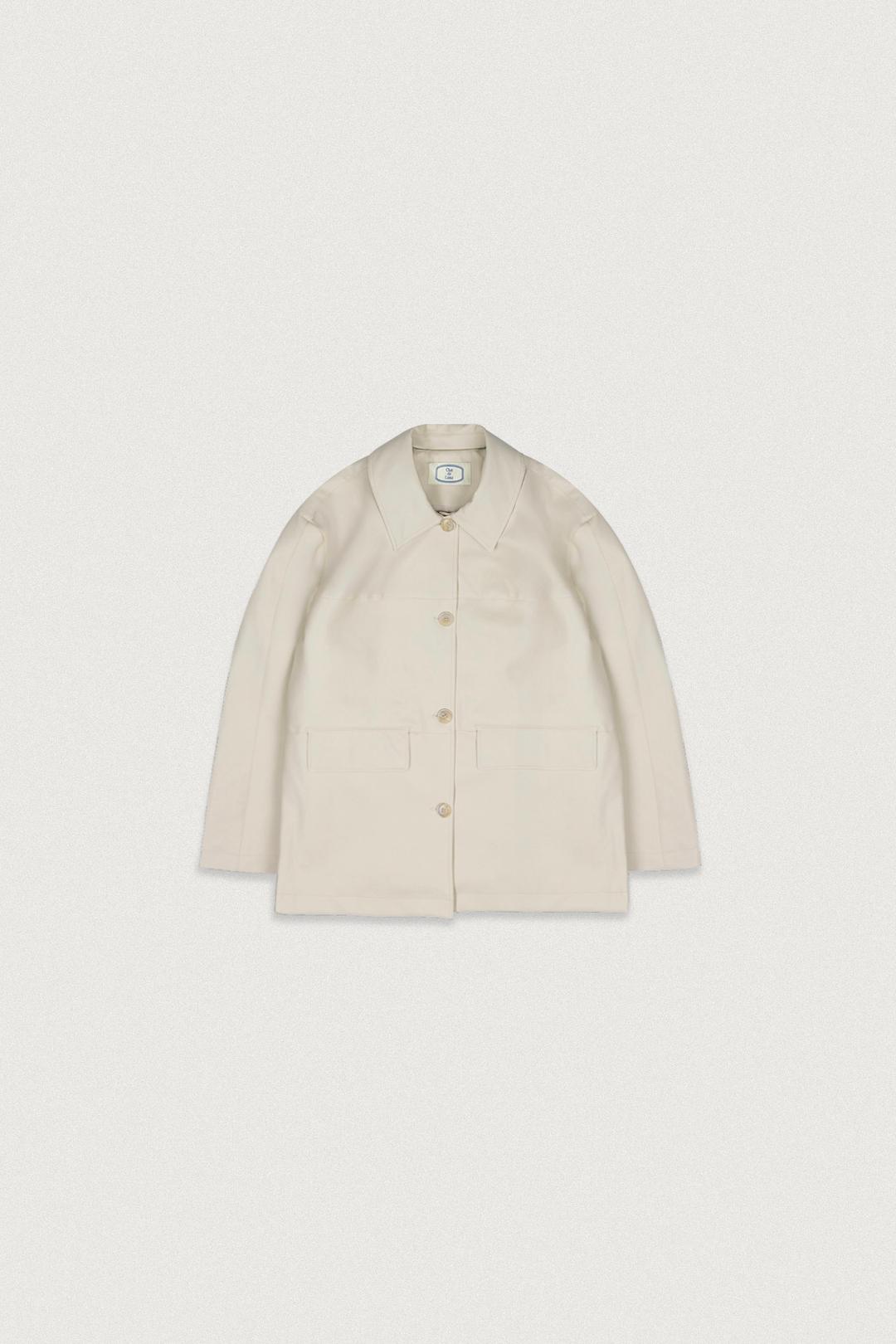 BELTED LEATHER JACKET [BEIGE]