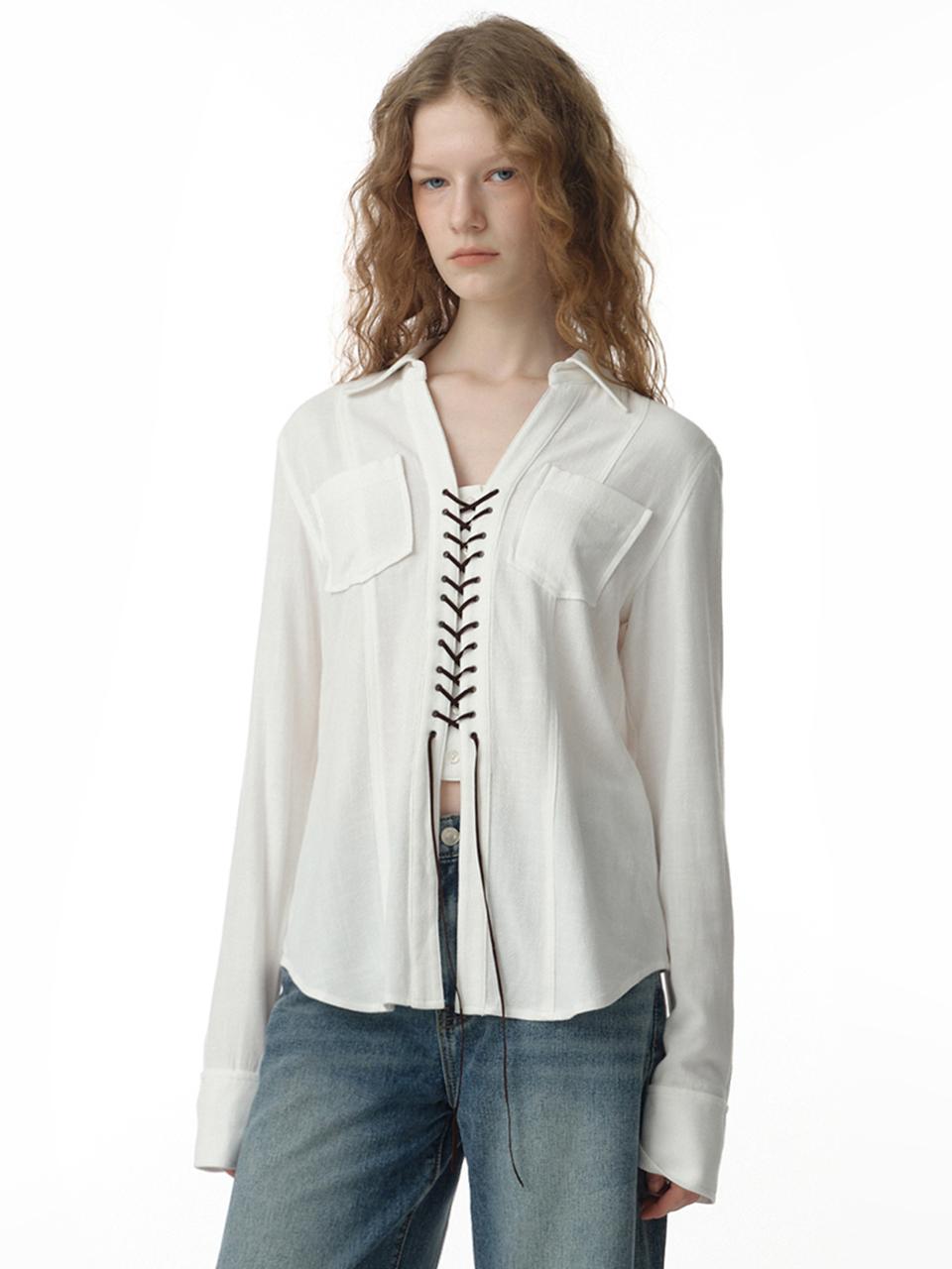 Corset Midi Shirts [Ecru]