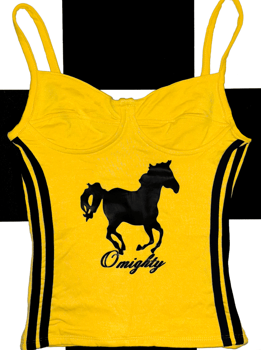 HORSE LOGO CORSET CAMI IN YELLOW