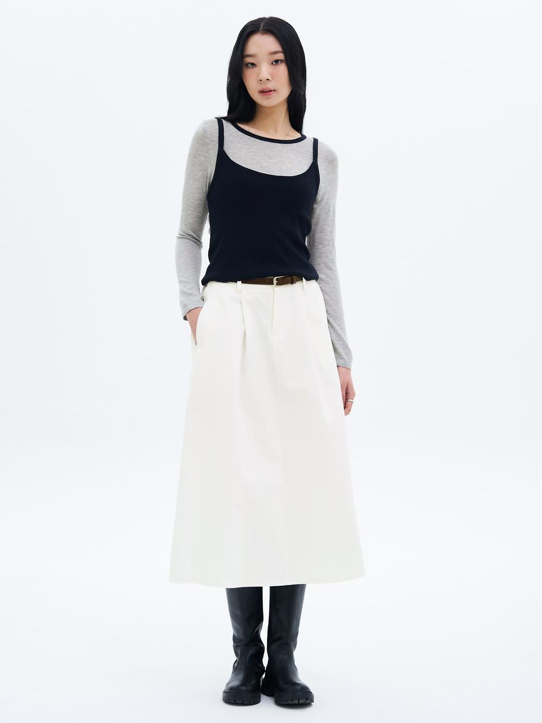 코튼 풀스커트 - 화이트