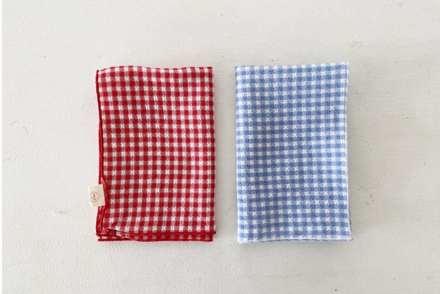red & blue waffle kitchen cloth