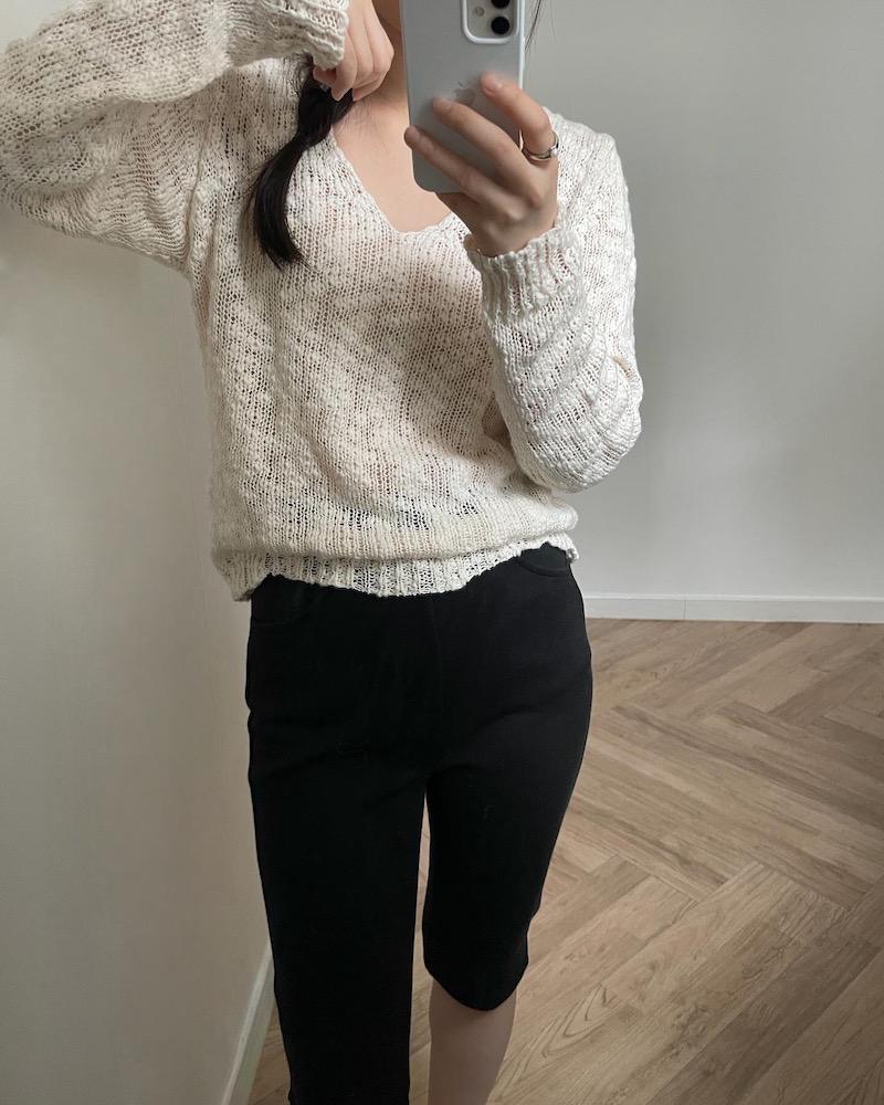 여성 슬릿 바이커 팬츠 (슬림핏 5부 반바지) / 블랙