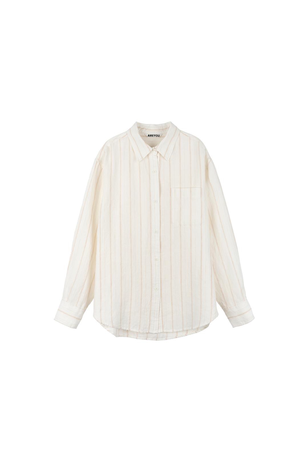 [6/20예약배송]STRIPE LINEN SHIRT, IVORY