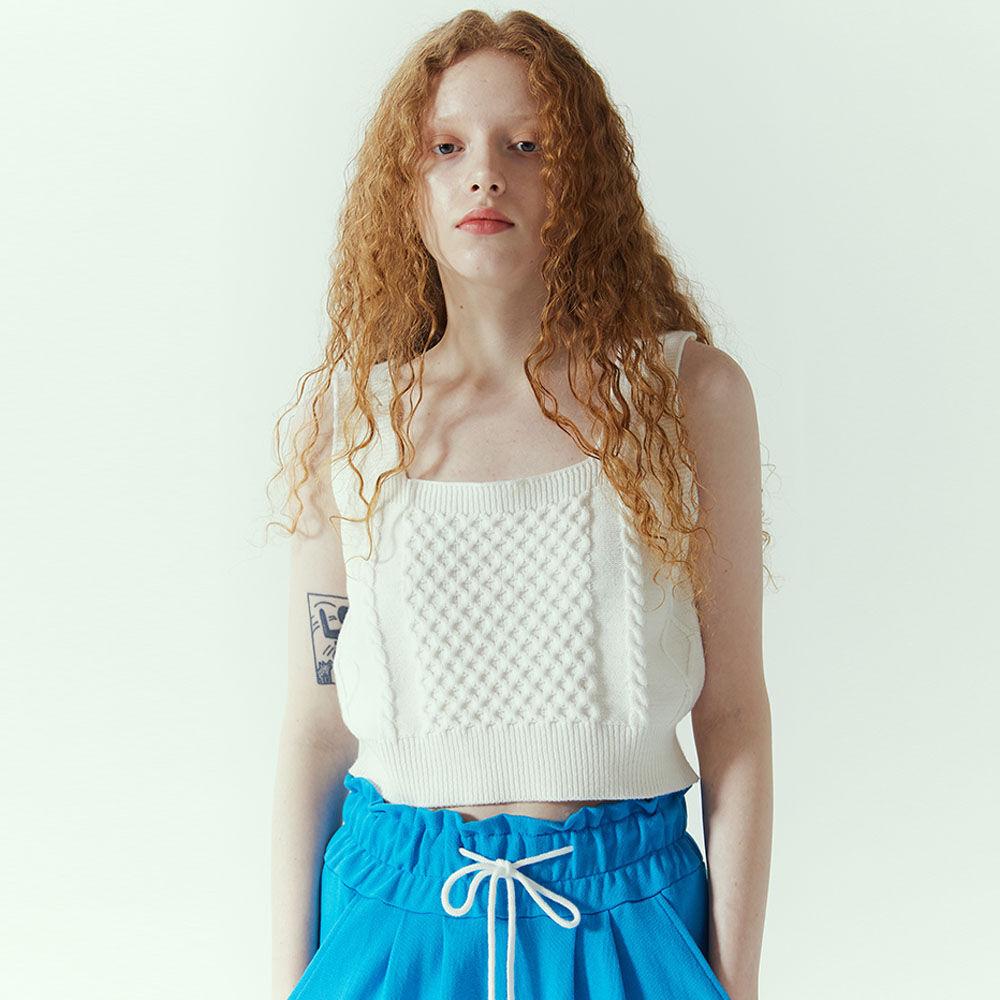 크롭니트뷔스티에 화이트