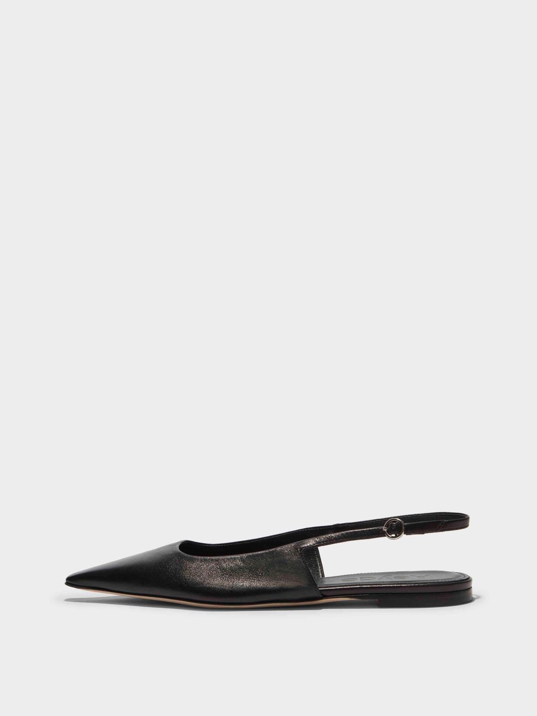 Fedora Leather Slingback Flats - 36