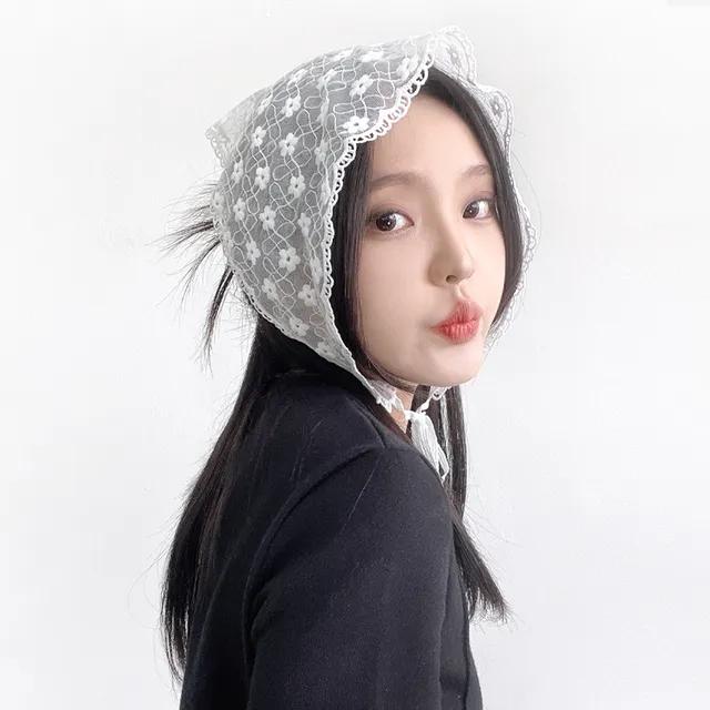 [2col] 블린 레이스 여성 여름 삼각 스카프 헤어 두건