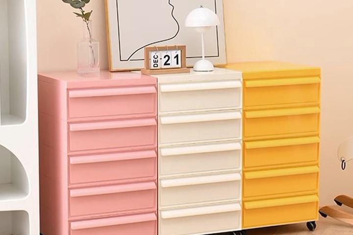 서랍형트롤리 미드센츄리 이동식 수납형 모듈 트롤리 5단 6color