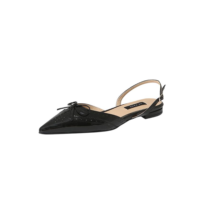 GLOSSY SLING BACK ( BLACK )
