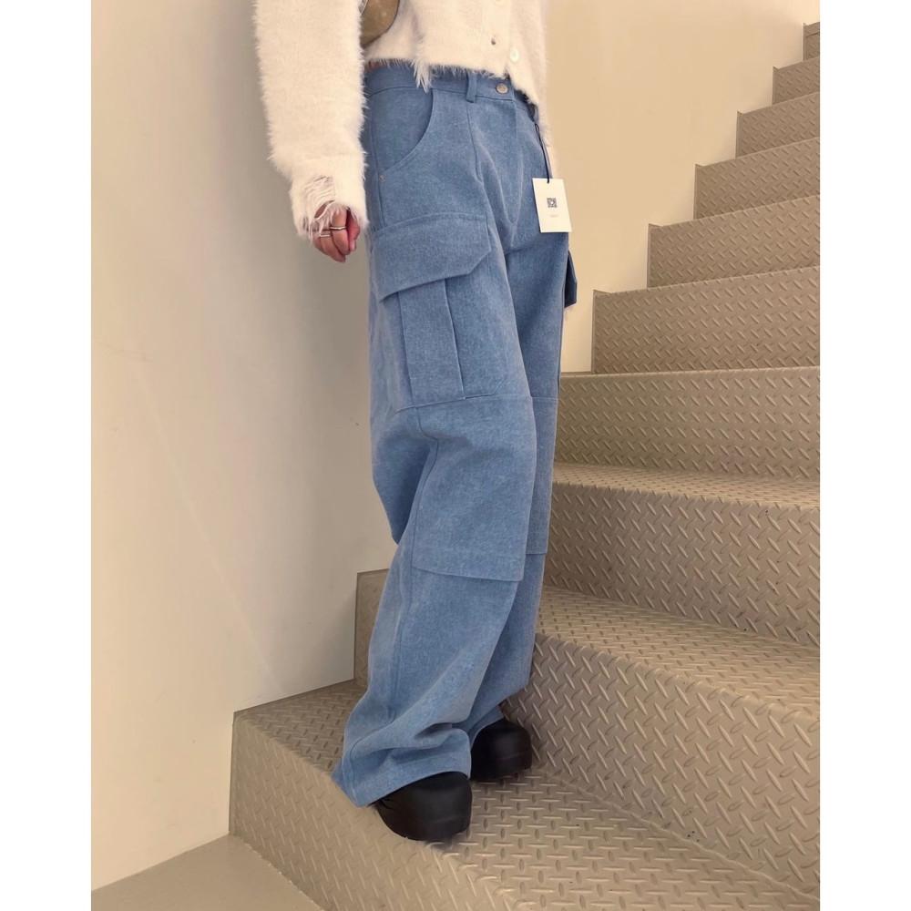 eggis 에그이즈 뮤트 와이드 카고 팬츠 피그먼트 pt (2colors)