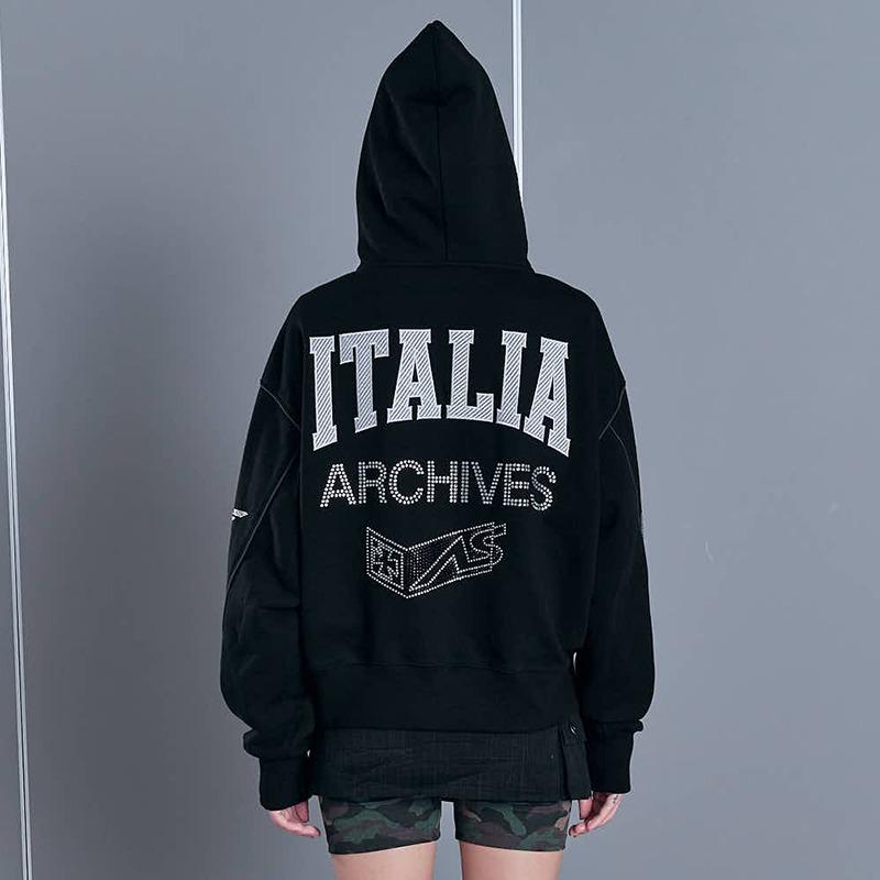 [2차 리오더]NATIONAL RACING HOOD ZIP UP (BLACK)