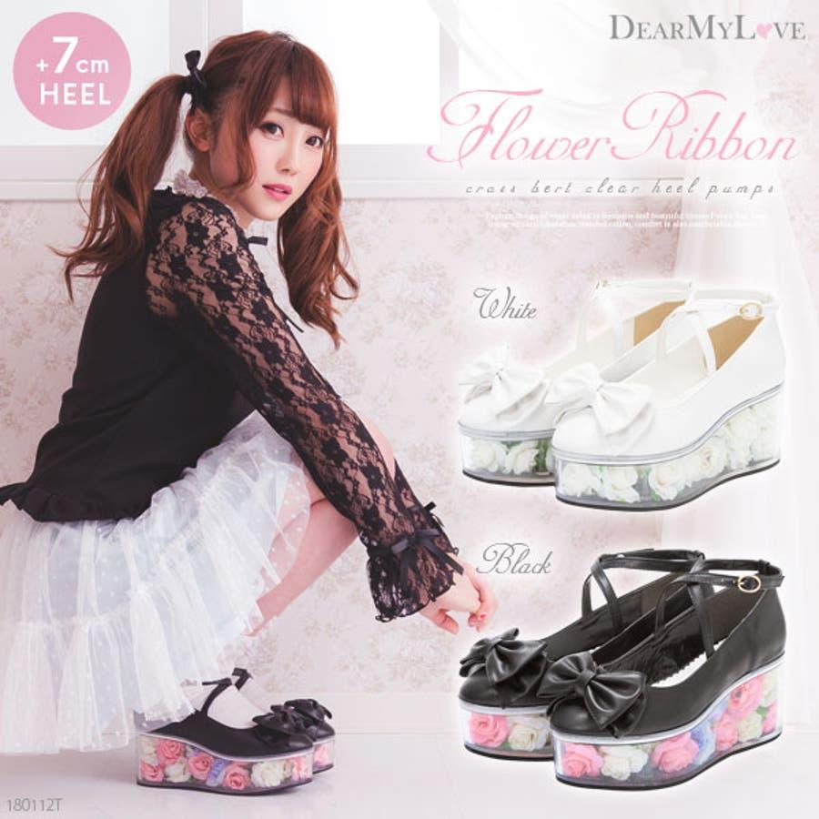 [オリジナル フェアリーフラワークリアヒールパンプス|DML|FN|SW||]