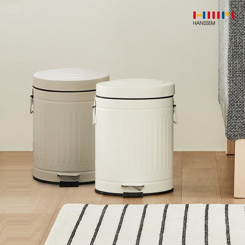 한샘 심플빈티지 페달휴지통 5L 2color