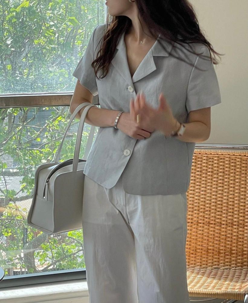 당일/ B 뮤즈 린넨 반팔 자켓