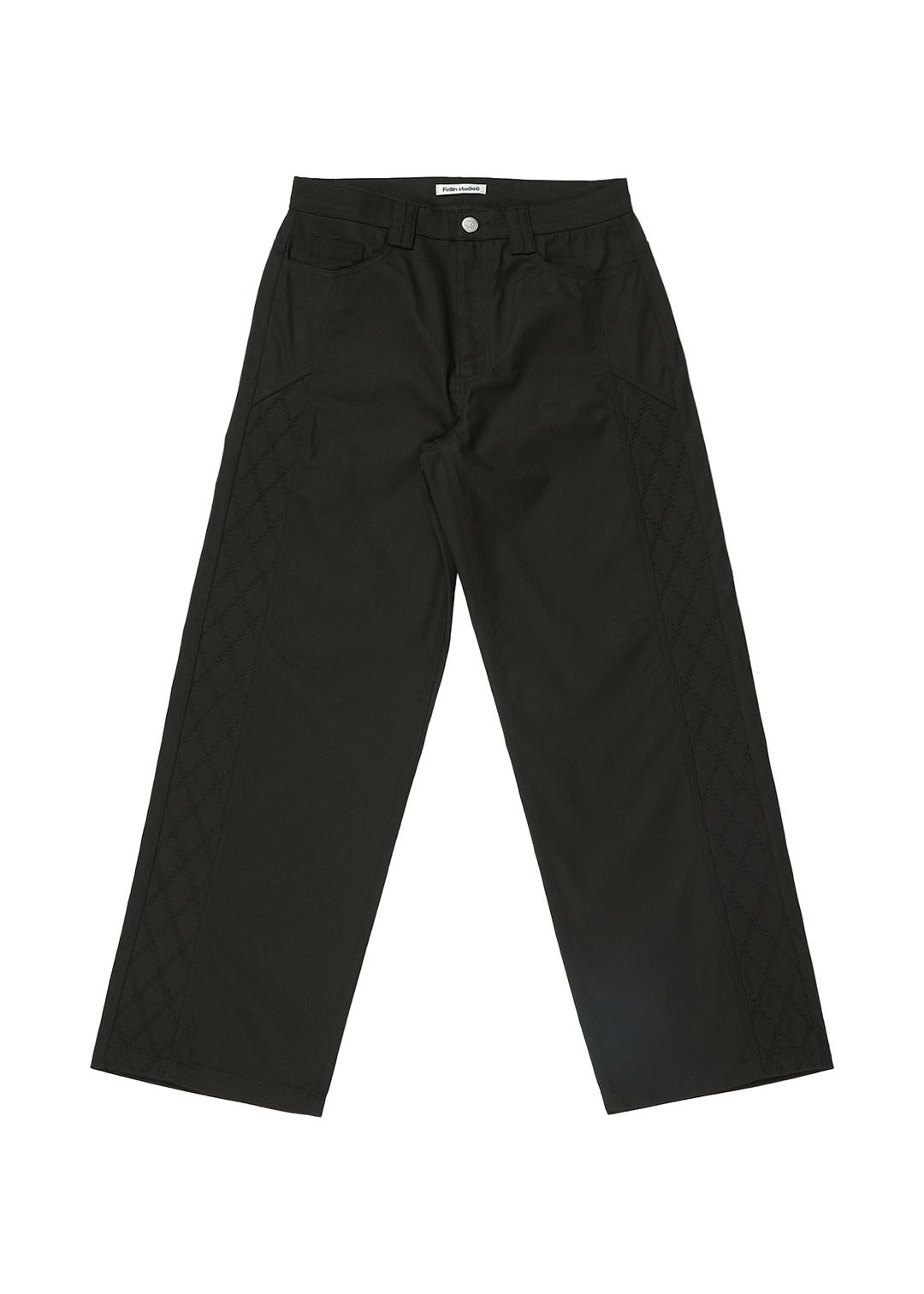 Net Line Twill Pants Black