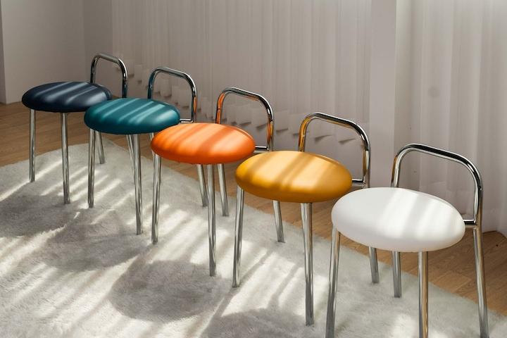 메탈 스툴 보조 화장대의자 부클레 디자인 체어 의자 8colors