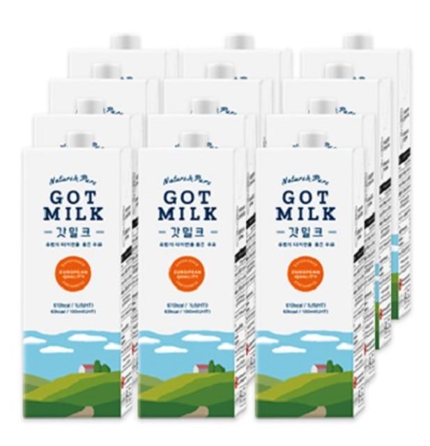 유럽산 프리미엄 목초 멸균 우유 갓 밀크 1L 12개입