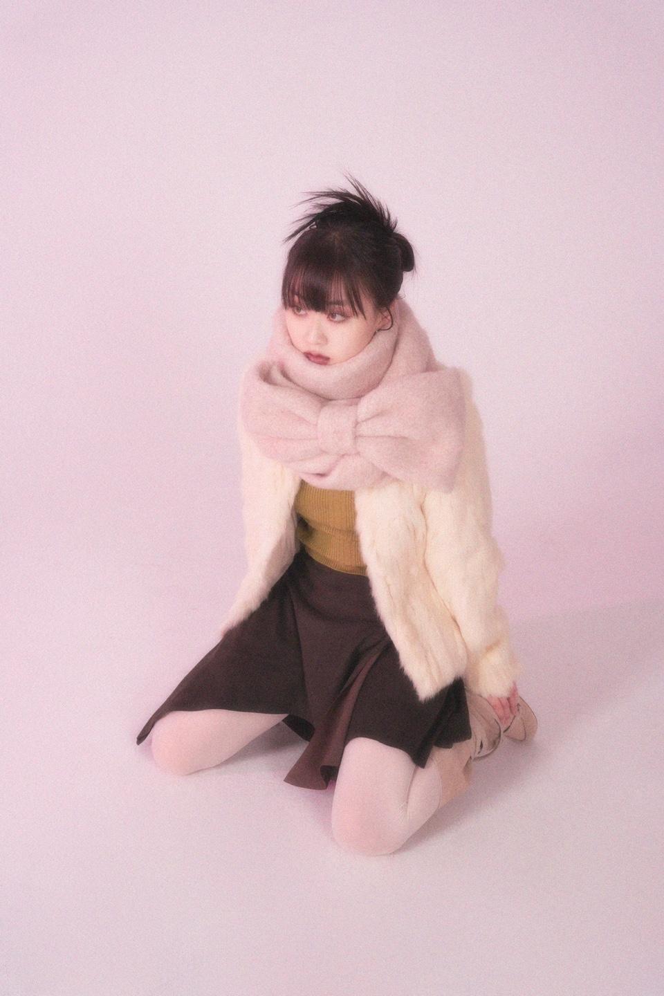 Ribbon Muffler_Pink beige