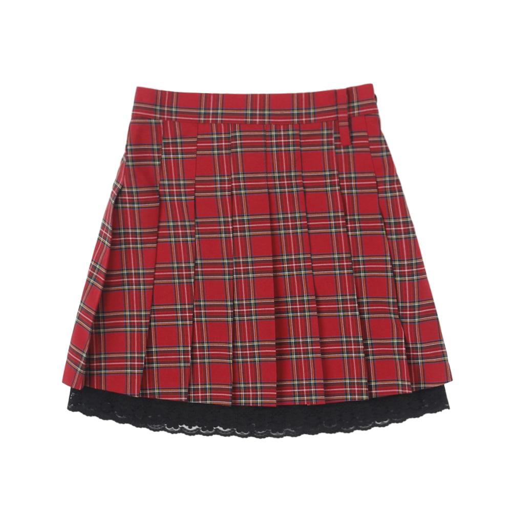 STAGE Pleats Skirt - Red