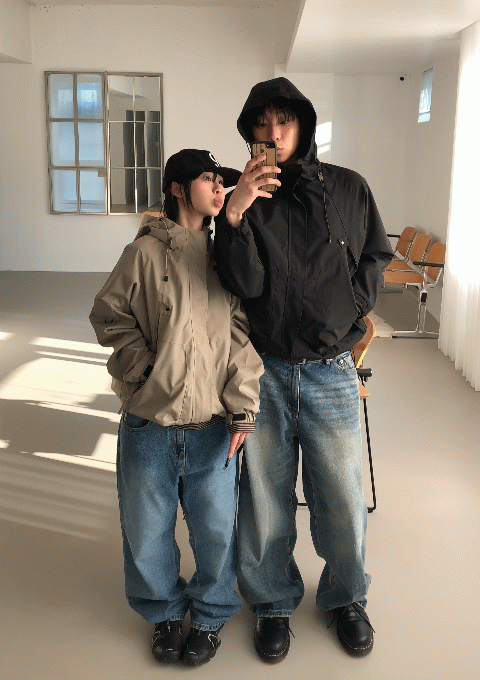 워프 패치 고프코어 윈드브레이커