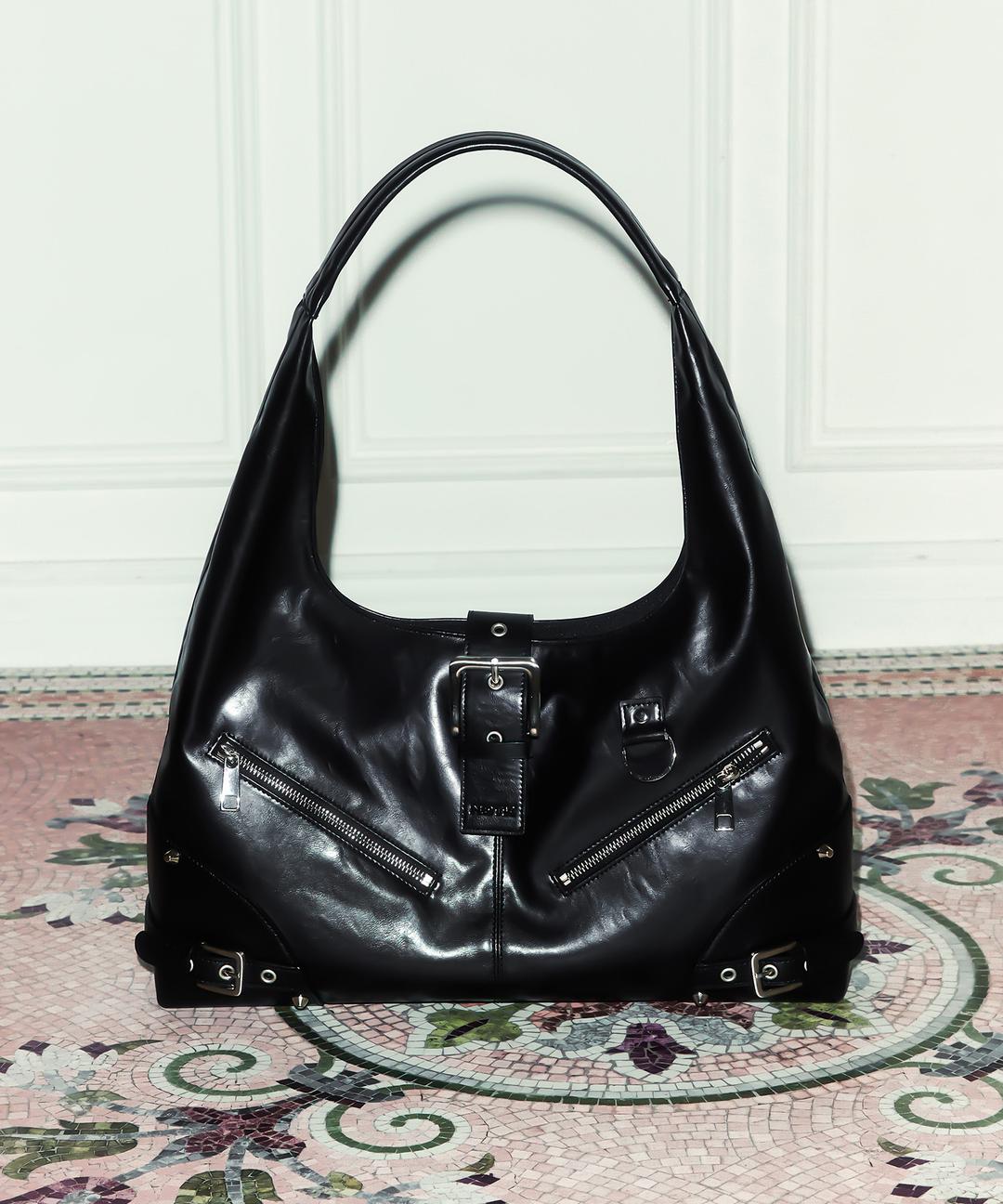 10/06 예약배송 Black Moto Hobo Bag (LEATHER)