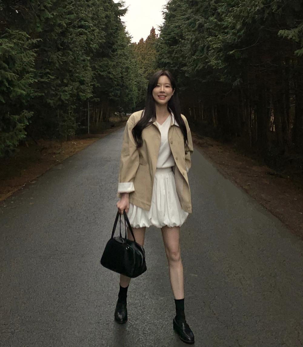 미니또 포유 하프 배색 워크 자켓