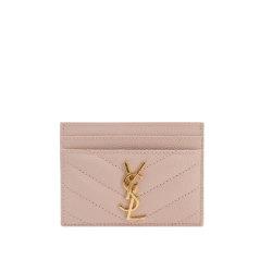 생로랑 YSL 마틀라세 모노그램 여자 카드 케이스 지갑 페일핑크 423291