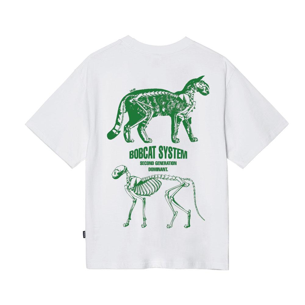 밥캣 오버핏 반팔 티셔츠_화이트