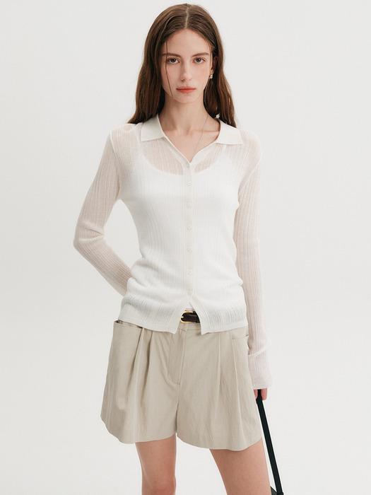 안젤라 리브드 니트 가디건 / ANGELA RIBBED KNIT CARDIGAN_2colors