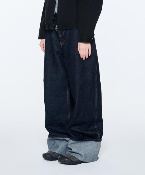 TCM roll up denim pants (navy)