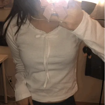 y2k 플레인 레이스 긴팔티 3color