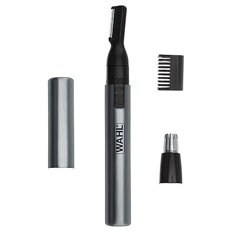 Wahl Micro Groomsman 위생적인 가꾸기를 위해 헹굼이 가능한 개인용 펜 트리머 및 디테일러, 교체가 가능한 눈썹, 넥라인, 코, 귀 및 기타 디테일링용 헤드 포함 - 모델 5640-600