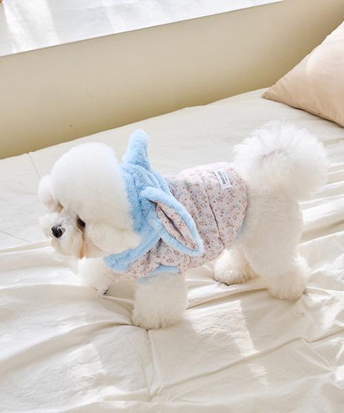 바니플라워 퍼 후드패딩_(blue)